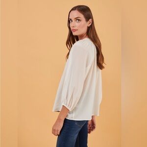 TUCKER NYC The Classic Silk Top Blouse. 
Light ivory/Ecru. Size M. Like new.